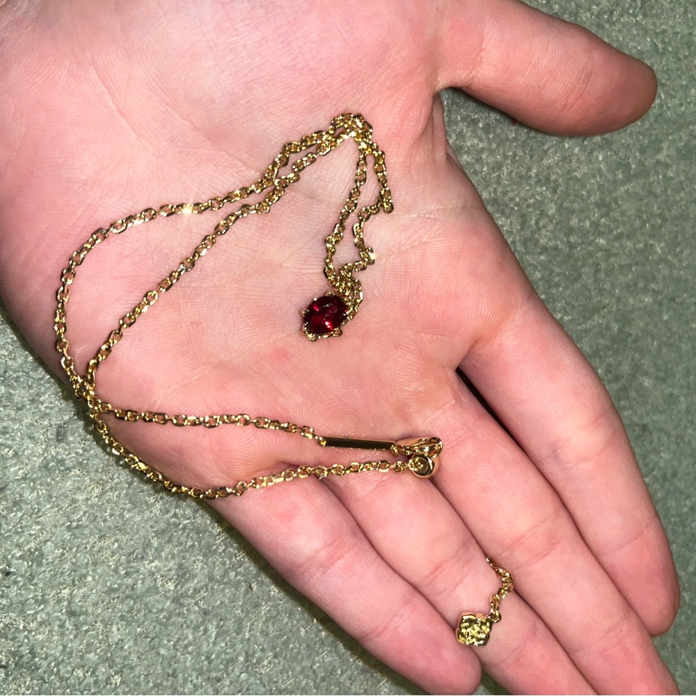 Kendra Scott Gold Necklace with Red Pendant